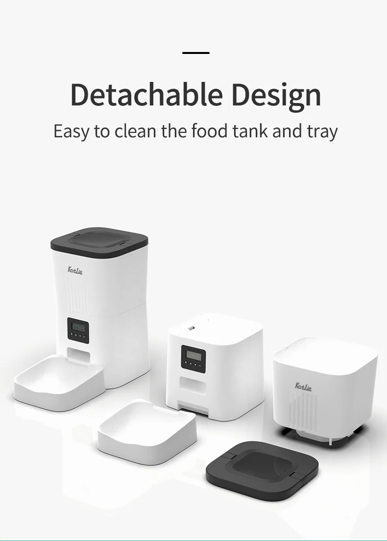 Timed Cat Feeder With Desiccant Bag For Pet Dry Food Programmable