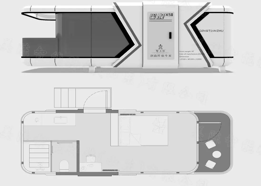 Prefabricated Luxury Expandable House Capsule House Commercial Space
