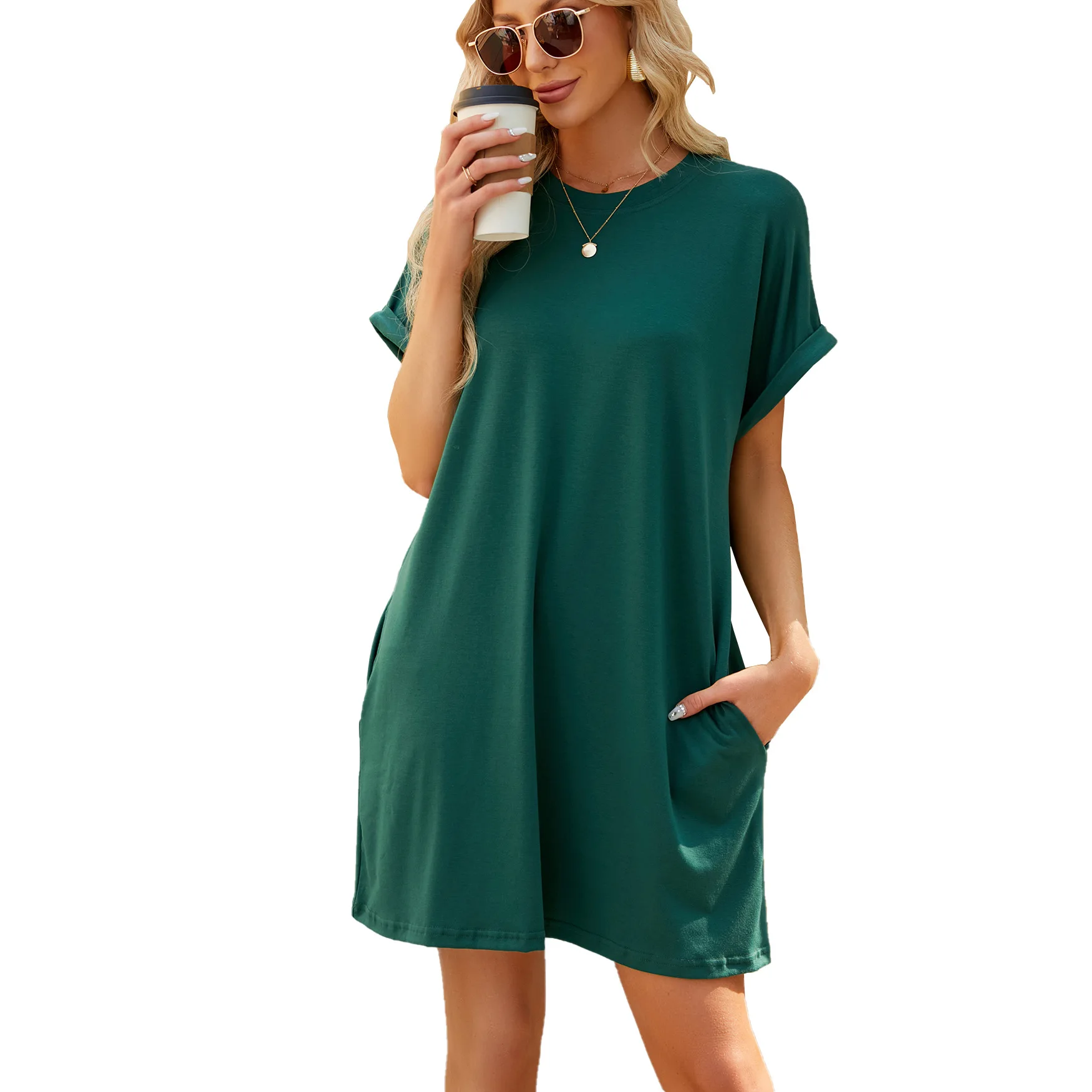 slim fit dress slacks Womens Oversized Shirt Dress main image 1