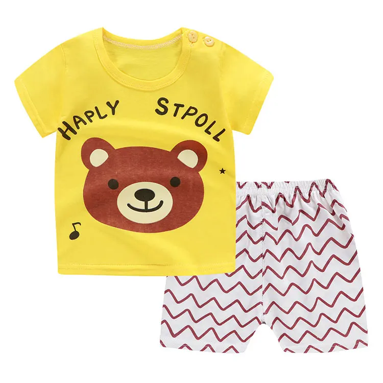 Мультяшная детская одежда с коротким рукавом летняя одежда для маленьких мальчиков