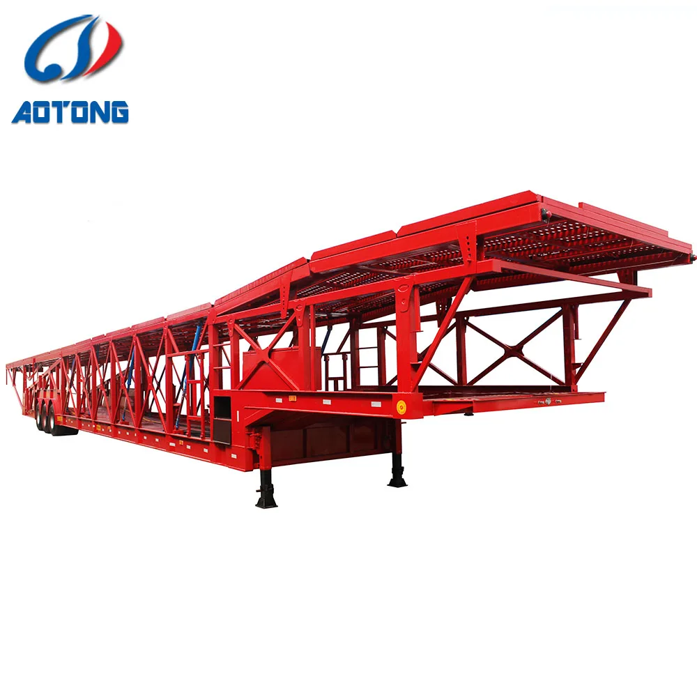2 Axles Vehicle Transport Car Carrier Truck Trailer for Sale