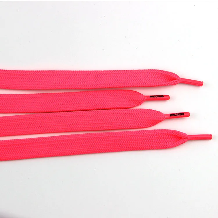Xinda Factory Price Popular 16mm 18mm Custom Fat Shoe Laces Super Wide Polyester Flat Shoe Laces Pink Color Shoelaces