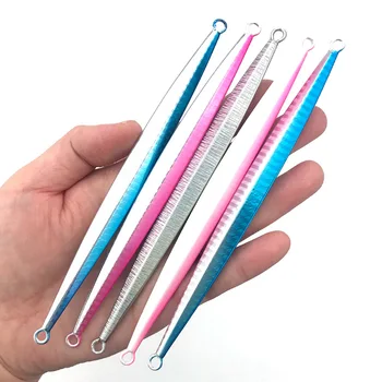 Lure Fast-Sinking Small Metal Jig Bait White Stripe Sequin Glow-in-the-Dark Without Hooks for Boat Sea Fishing Spanish Mackerel – Metal Jig – view 5