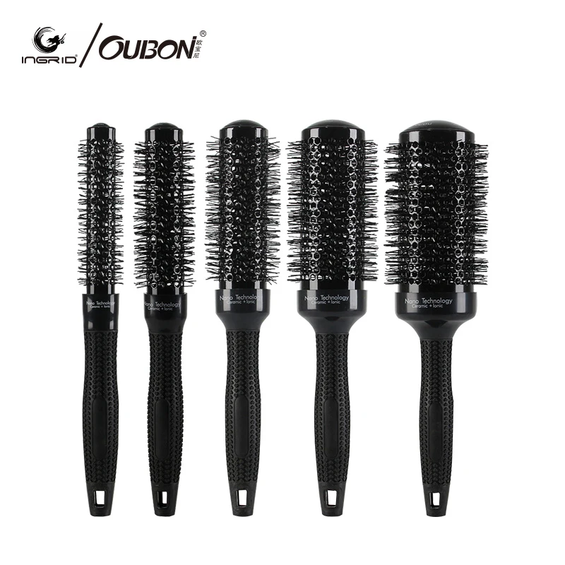Professional Hair Brush Hairbrush Thermal Ceramic Ion Round Barrel Comb Hairdressing  Hair Salon Styling Drying Curling - Buy Thermal Round Brush Product on  
