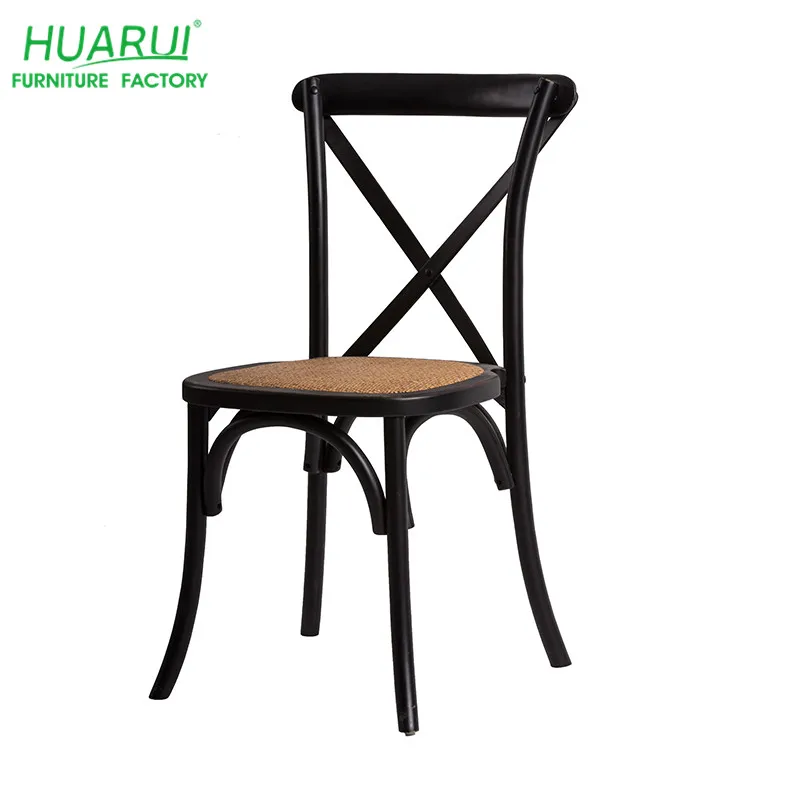 Huarui Modern Solid Wood X Chair Crossback Stack for Outdoor Farmhouse Wedding Events Hotels-Versatile Furniture Design