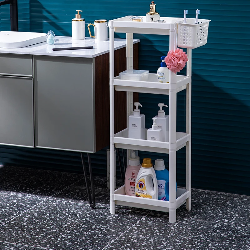 Storage Cart Rolling Laundry Cart Bathroom Shelves Organizer with Wheels for Bathroom Laundry Pantry Kitchen Narrow