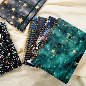 2026 A5 Spiral Binder Hardcover Notebook Personalized Printed Weekly & Monthly Planner New Year Gift with Paper Tab Divider