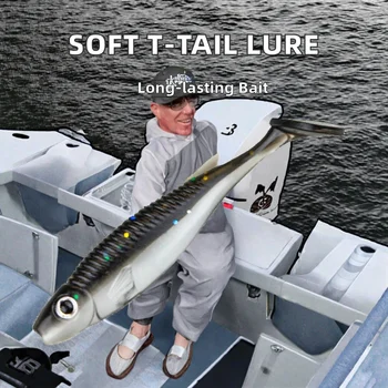 Artificial Fishing Lure for Lure Fishing Soft Bait Rubber Fish Plastic Shad Bait Silicone T Tail Swim Bait Catfish Marlin – Soft Lure – view 3