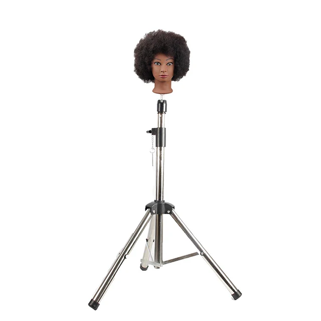 Custom Metal Wholesale Adjustable Wig Tripod Stand for Hair Making