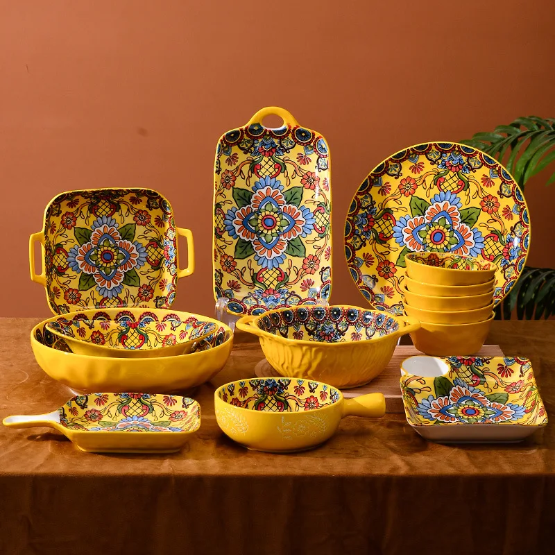 Bohemian Rhubarb Ceramic Tableware - Eco-Friendly & Stylish