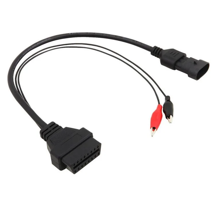 Fiat 16P to 3P Automotive Diagnostic Cable Adapter OBD II Wiring Harness for Electronic Applications in Automobiles Machines
