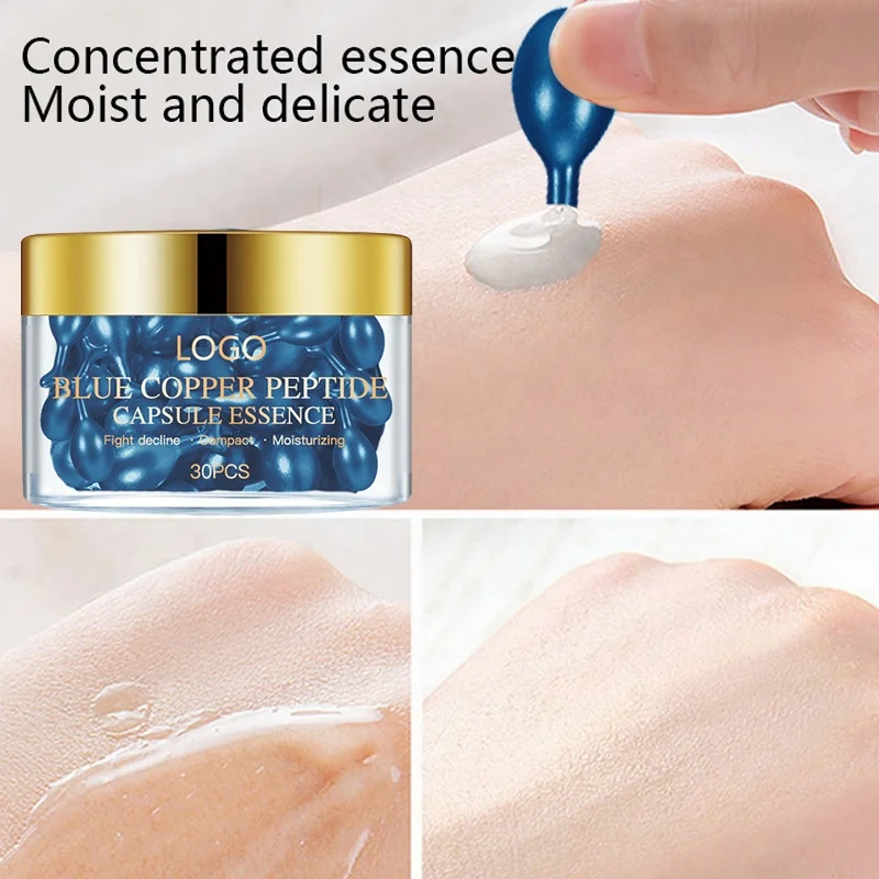 Blue Copper Peptide GHK-CU Extract Capsules Repairing Anti-aging Anti  Wrinkle Firming Skin Face Capsule Serum