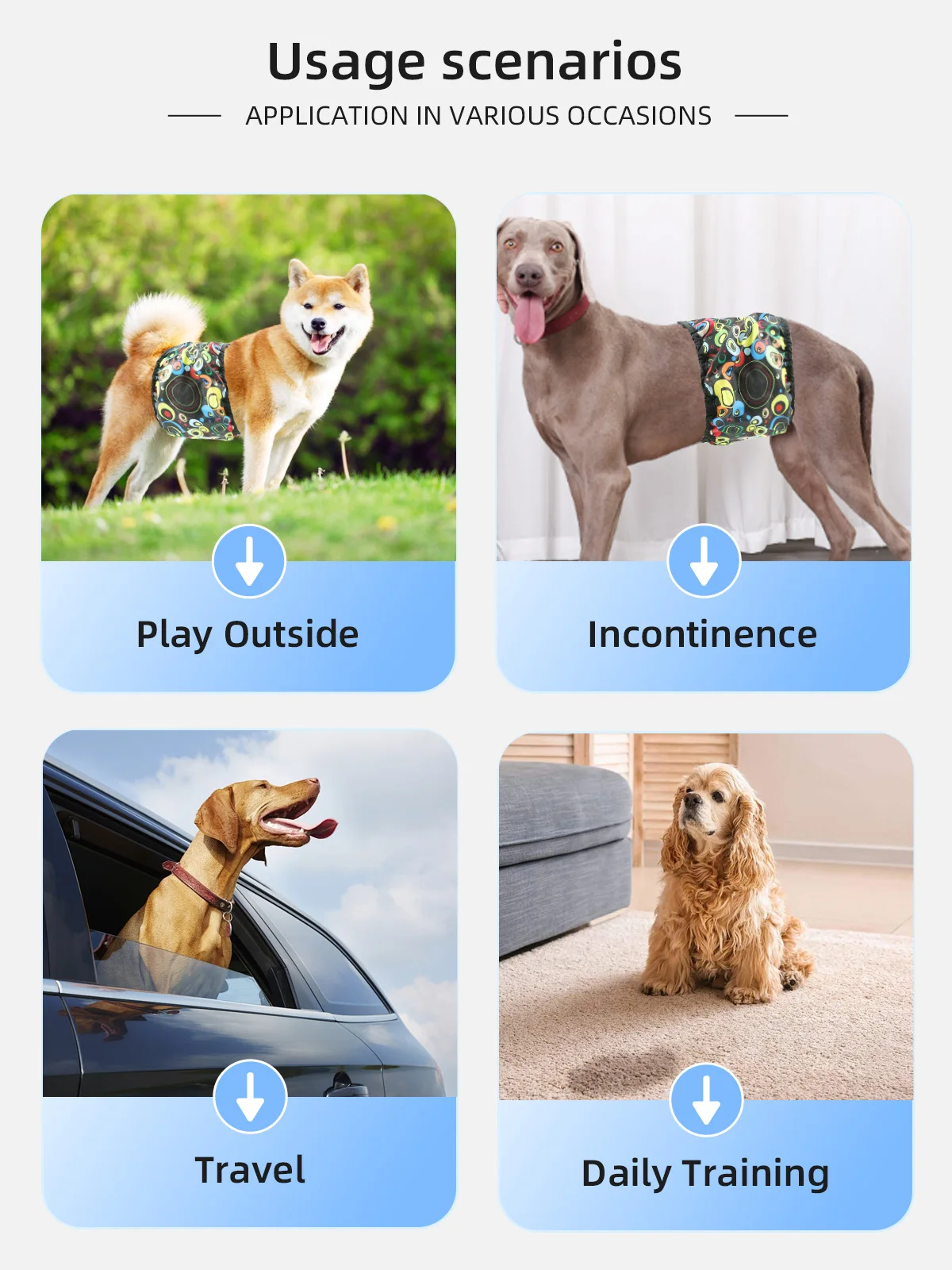 Wholesale Reusable Male Dog Belly Wraps Washable Cloth Male Dog Diaper - product detail 6