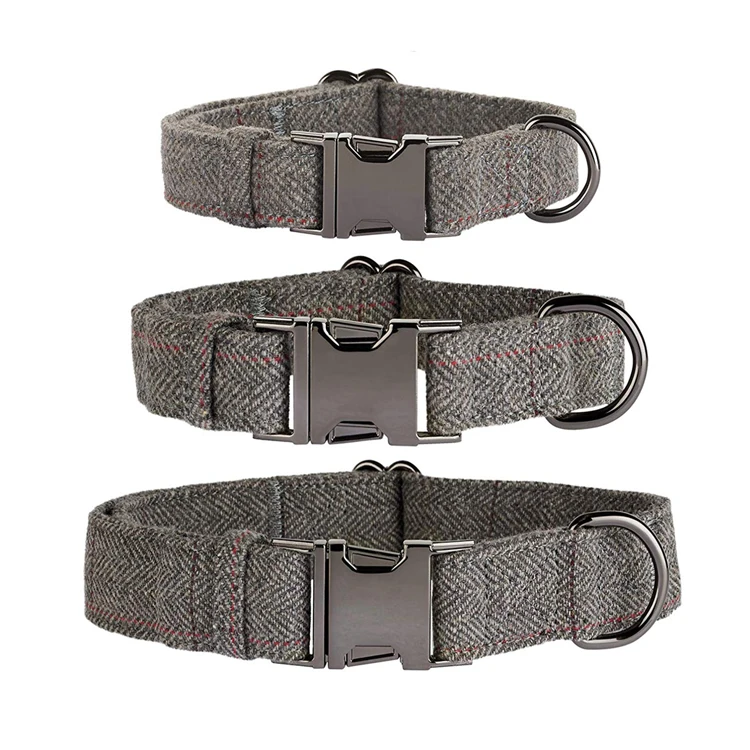 hemp dog collar with metal buckle