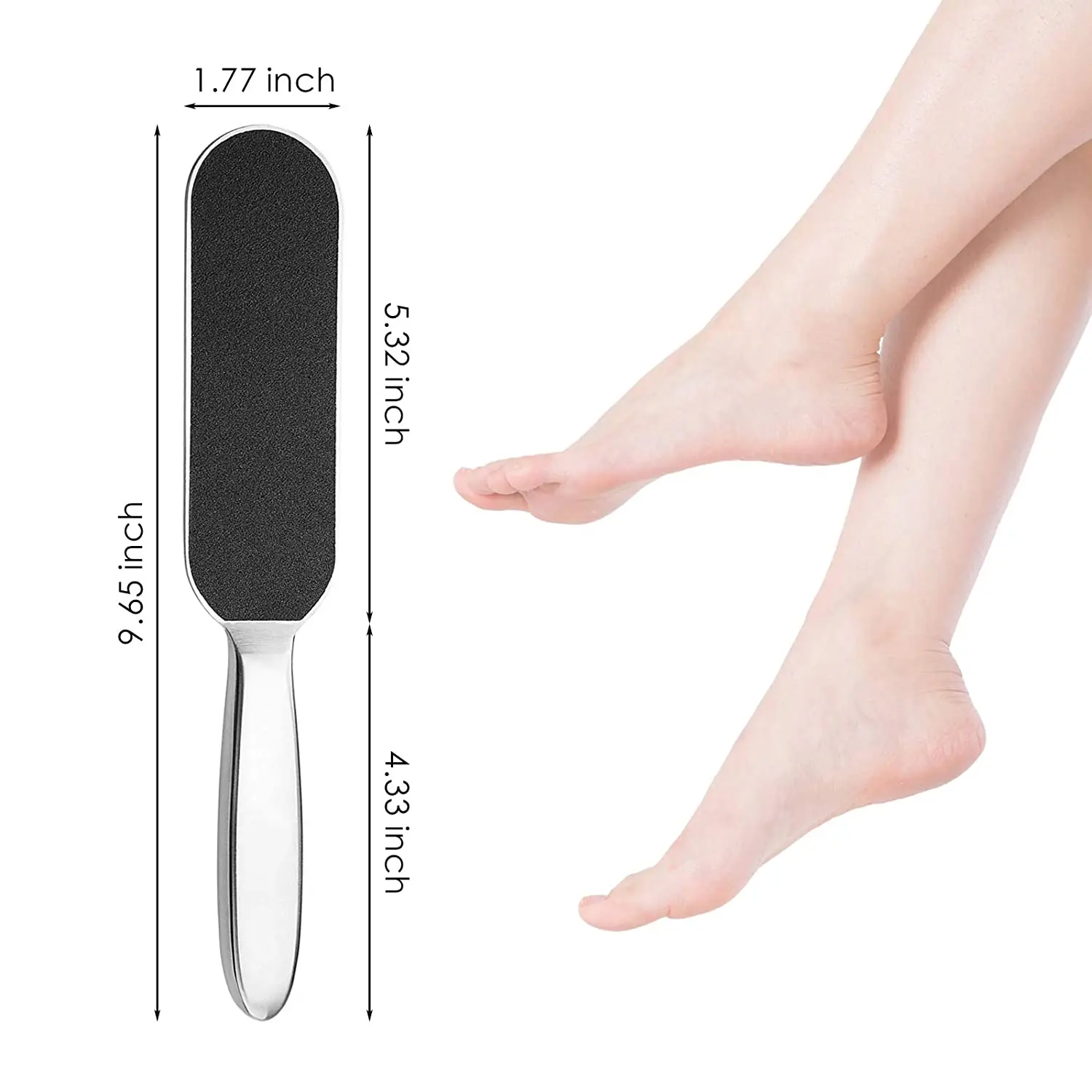 Stainless Steel Foot Scraper | Professional Double-Sided Foot File Callus  Remover for Feet | Foot Rasp Scrubber for Wet Or Dry Skin | Easy to Clean