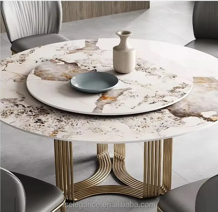 Classic Marble Top Table Extendable Dining Table Set