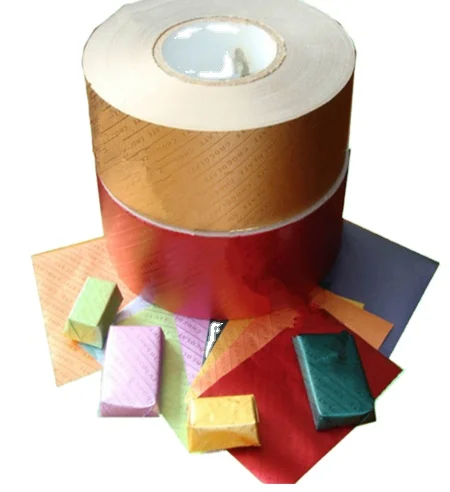 Тисненые печатные ламинированные цветные алюминиевые фольги для упаковки шоколада