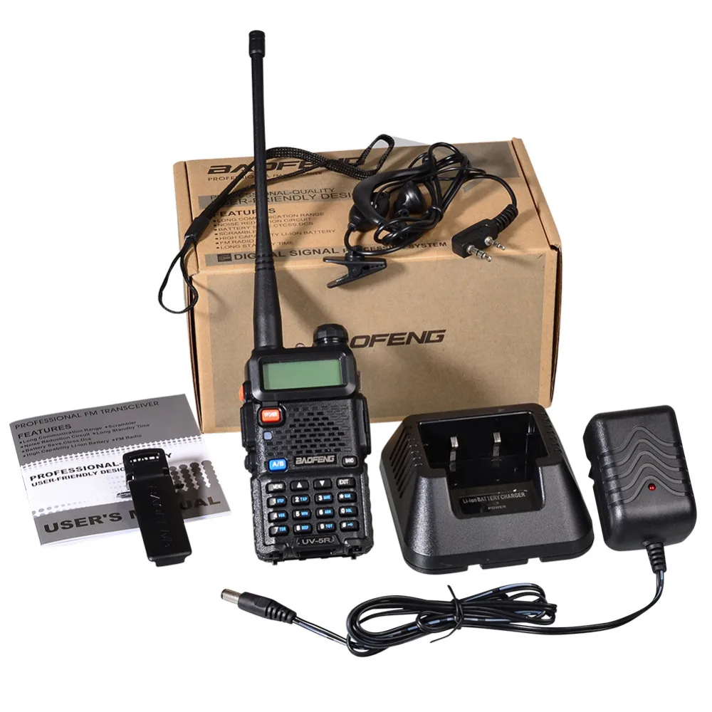 Baofeng UV-5R Ham Radio Handheld Dual Band Two Way Radios Long Range Walkie  Talkies for Adults Rechargeable Amateur Portable VHF/UHF Military Radio