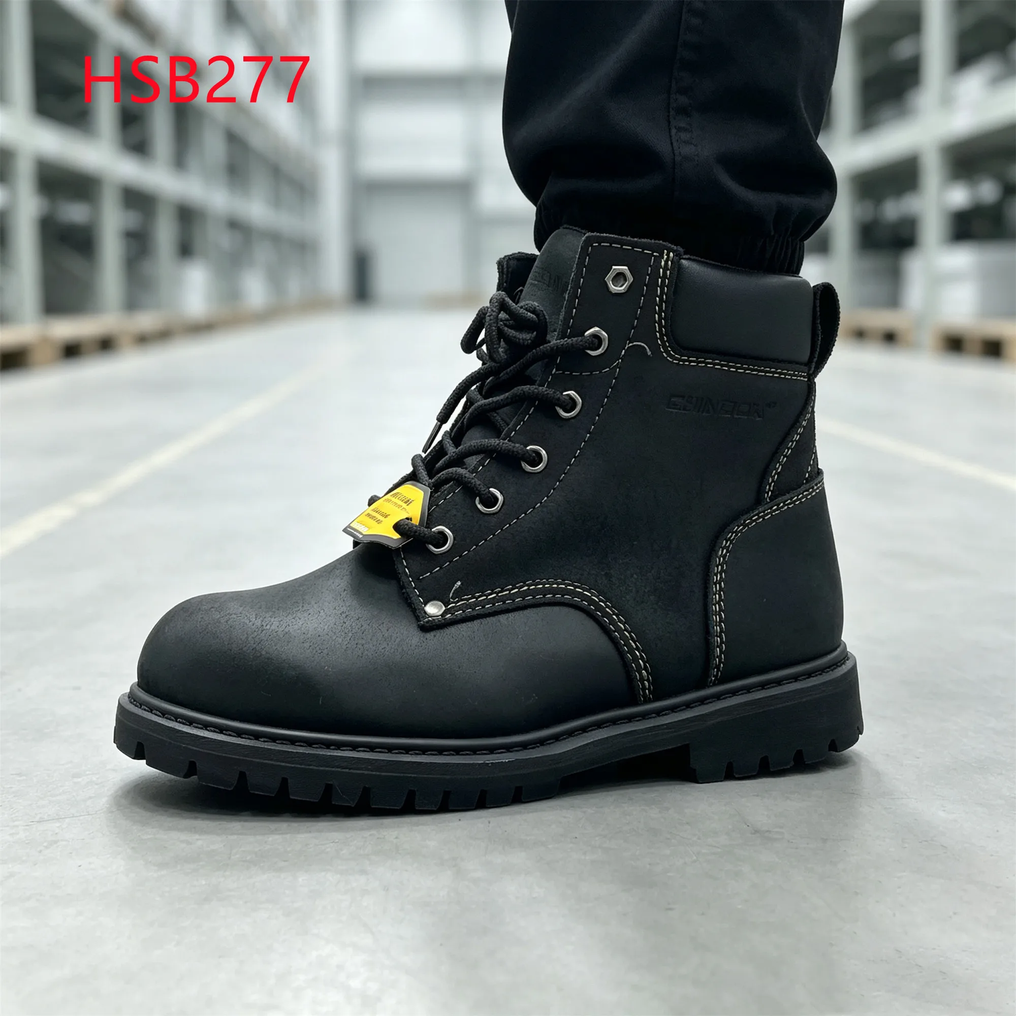 LXG,USA Popular Rebar Tying Anti-hit&puncture Leather Safety Boots Power Repair Goodyear Rubber Sole Hua Singh Labor ShoesHSB277