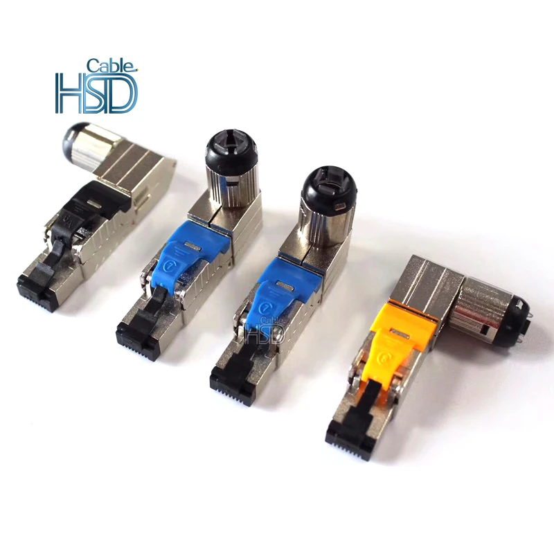 Toolless Field Termination Cat8 RJ45 Shielded Connector Ethernet Network Male Modular Plug for Cat8 Cables