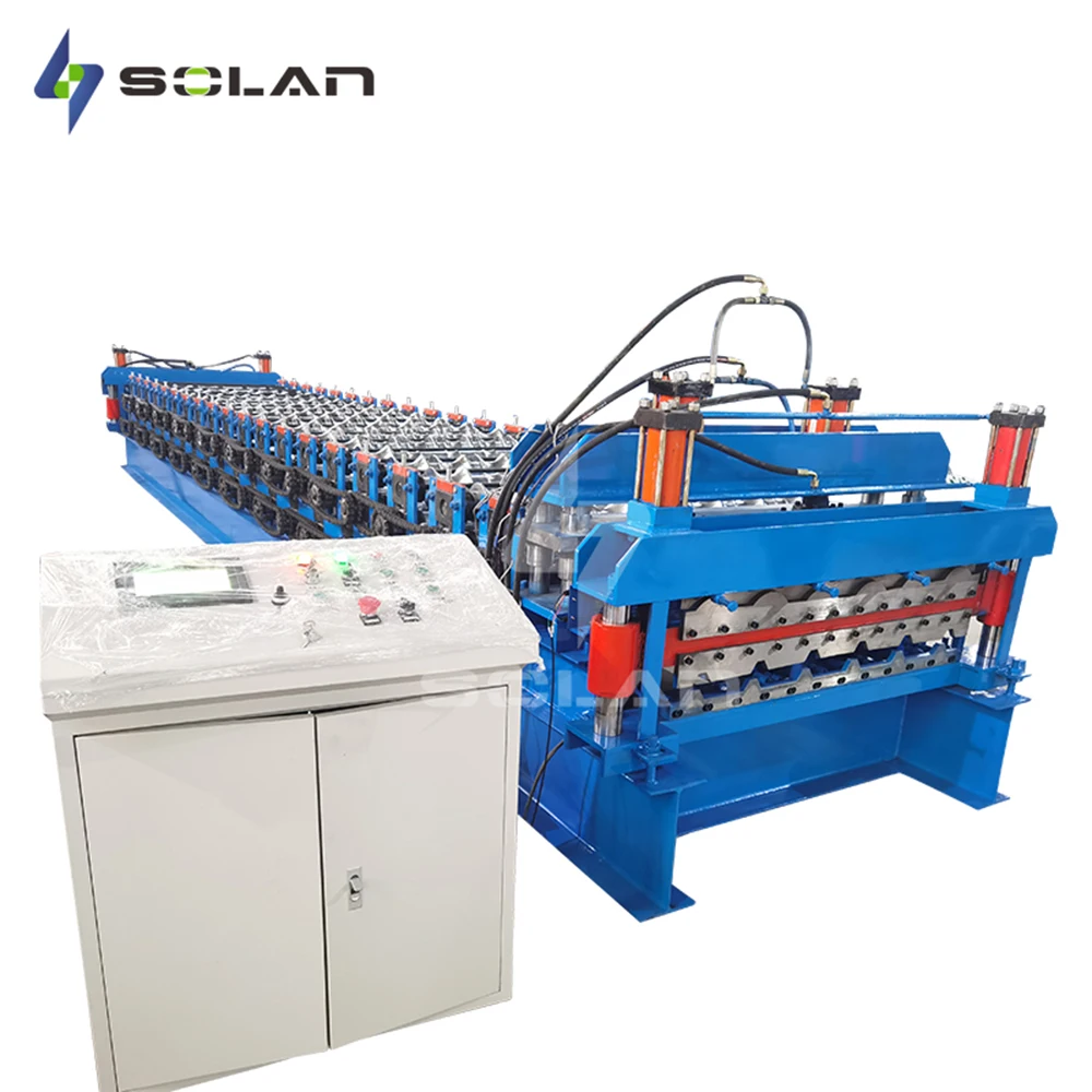 Full Automatic Double Layer Corrugated Roof IBR Trapezoidal Roof Roll Forming Machine