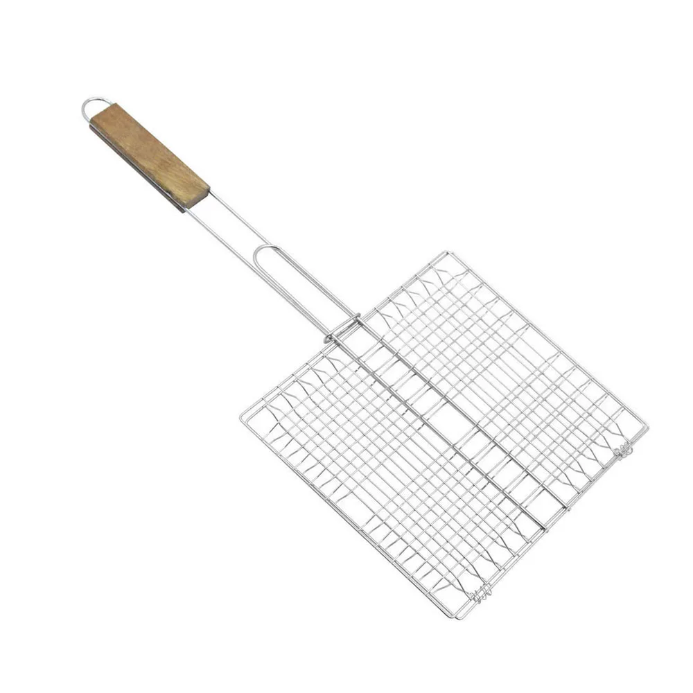 Iron Barbecue BBQ Grill Wire Mesh Net Fish Grill Chicken Roaster Clip Small  4 Hamburger Barbecue Net - China Barbecue Net and BBQ Net price