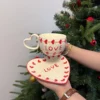 Beige-LOVE heartstrings cup 280ml heart dish