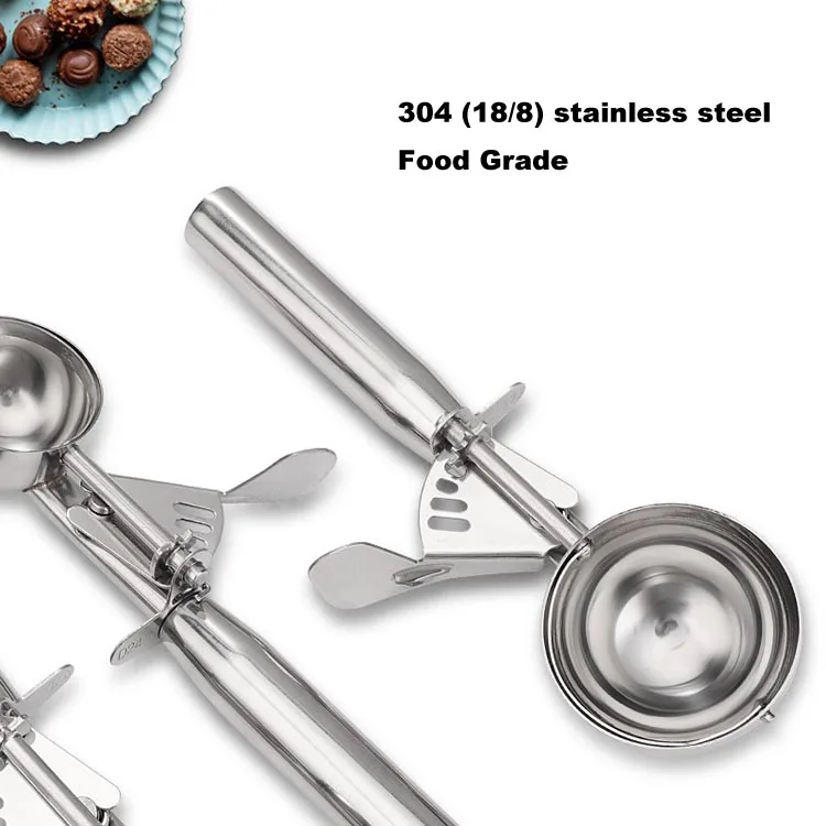 Cookie Scoop Set of 3 Ice Cream withTrigger Include 1.5 Tbsp 2.8 5.4  Stainless