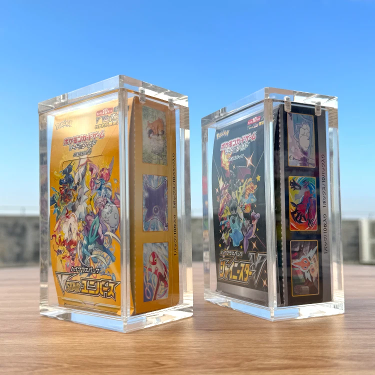 TCG Custom Wholesale Acrylic Japanese Pokemon Cards Booster Box Acrylic  Display Case With Strong Magnet
