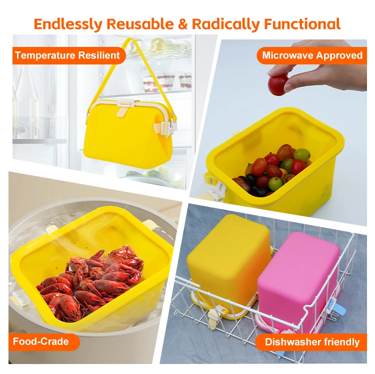 High Quality Fresh Keeping Silicone Stand up Leak Proof Containers ...