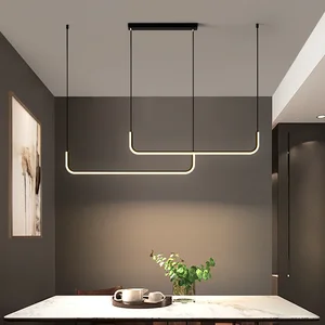 JACKSUN Indoor Chandelier Modern Minimalist Lighting Hanging Chandelier Led Dining Room Chandelier Minimalist Pendant Lamp