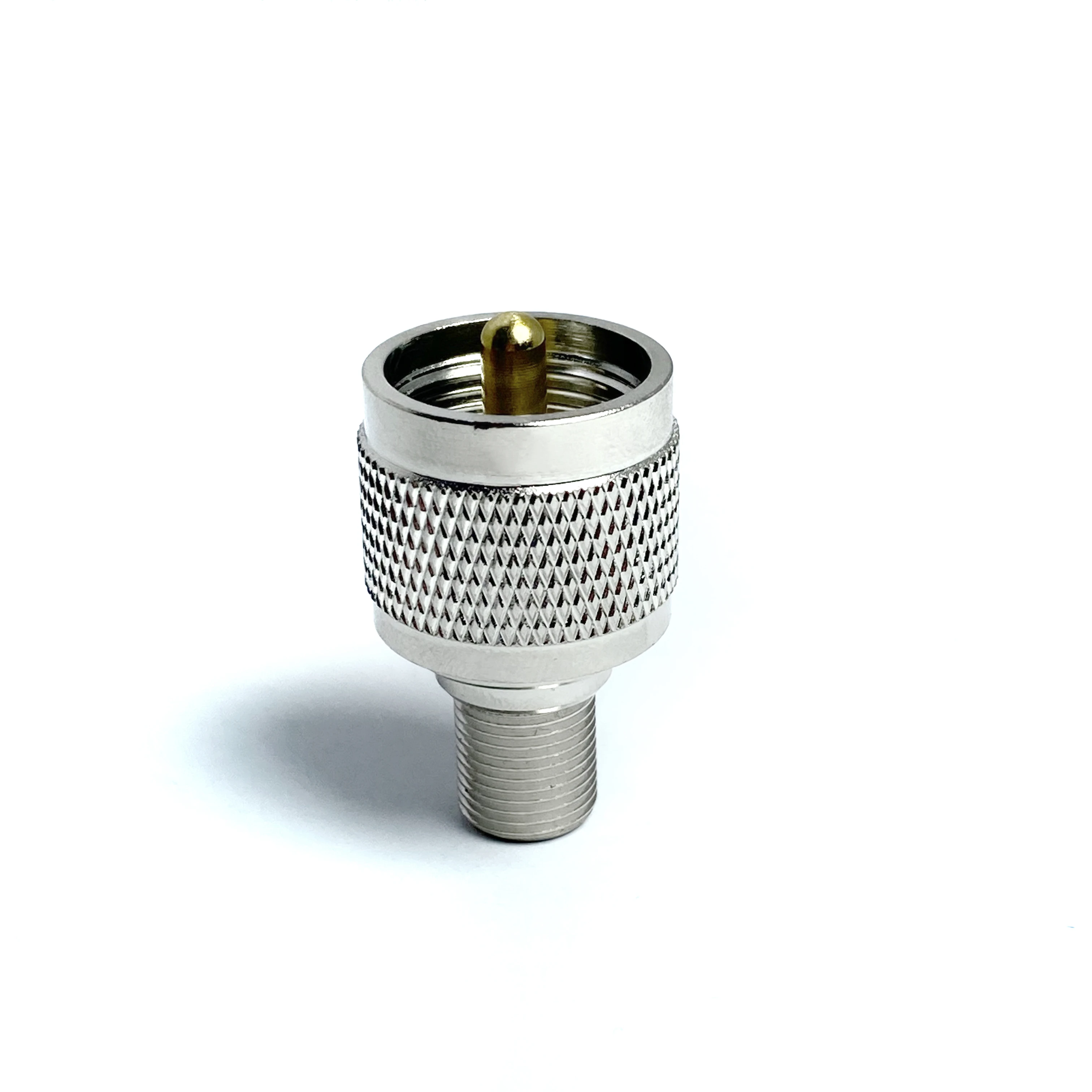 Manufacturer Of Full Brass Rf Connector F female jack To Uhf PL259 male plug Adapter in stock details