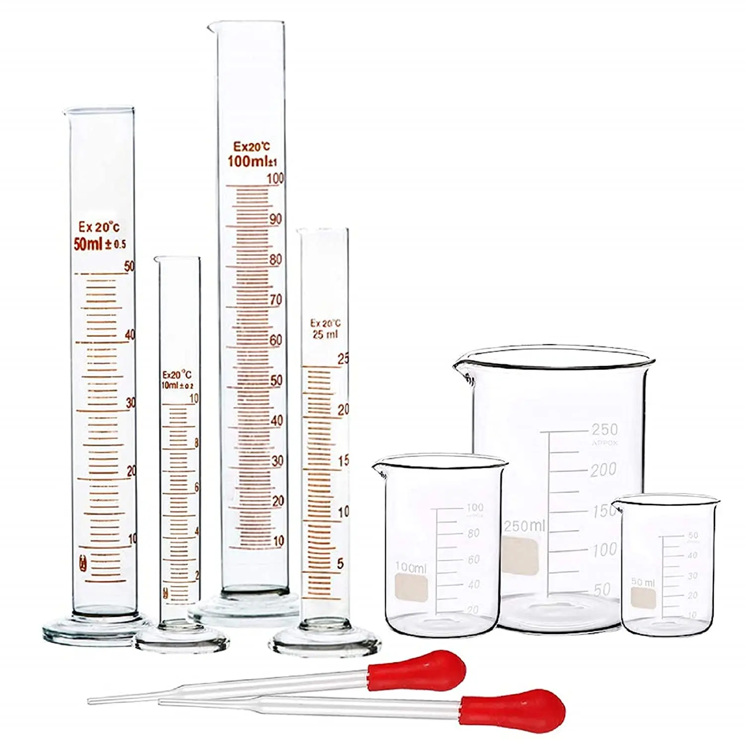 factory price customised different capacity anti-corrosion glass measuring cylinder