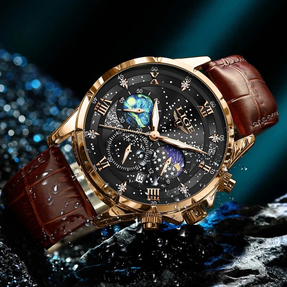 Luxury Watches Best Waterproof Mens Watches LIGE 89107 Men's
