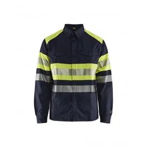 HUIKANG Fluorescent Yellow Safety Style Outdoor Working Reflective High Vis Shirt for Men