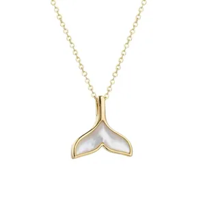 18K Gold Plated Trendy Women's Dolphin Tail Pendant Necklace for Anniversary Occasion Daily Wear