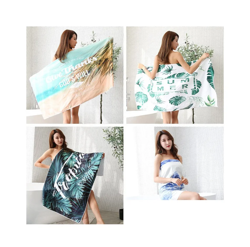 Serviette De Plage Personnalisable Photo Et Texte - Microfibre, Séchage Rapide - Pour Vacances, Piscine, Cadeau