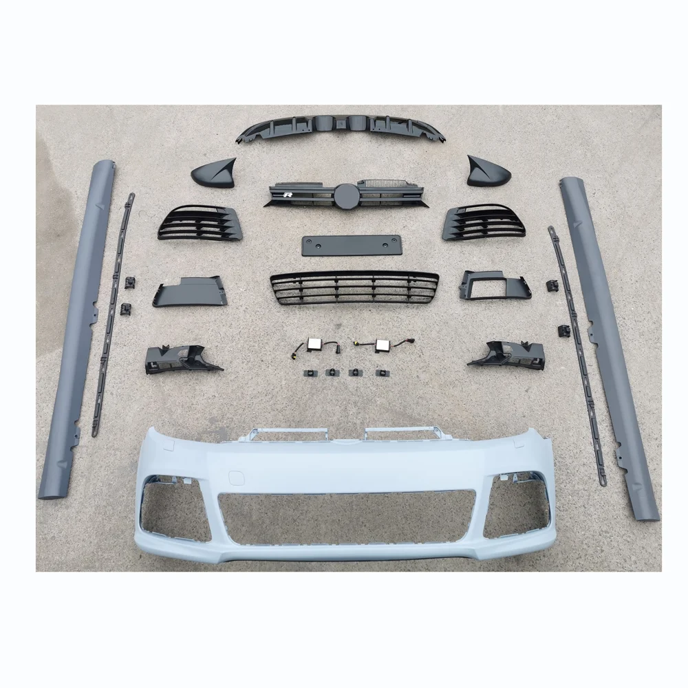 Car Modification Parts Front Bumper Assembly for GOLF6 MK6 Upgrade Golf6 R20 Body Kits With Grille