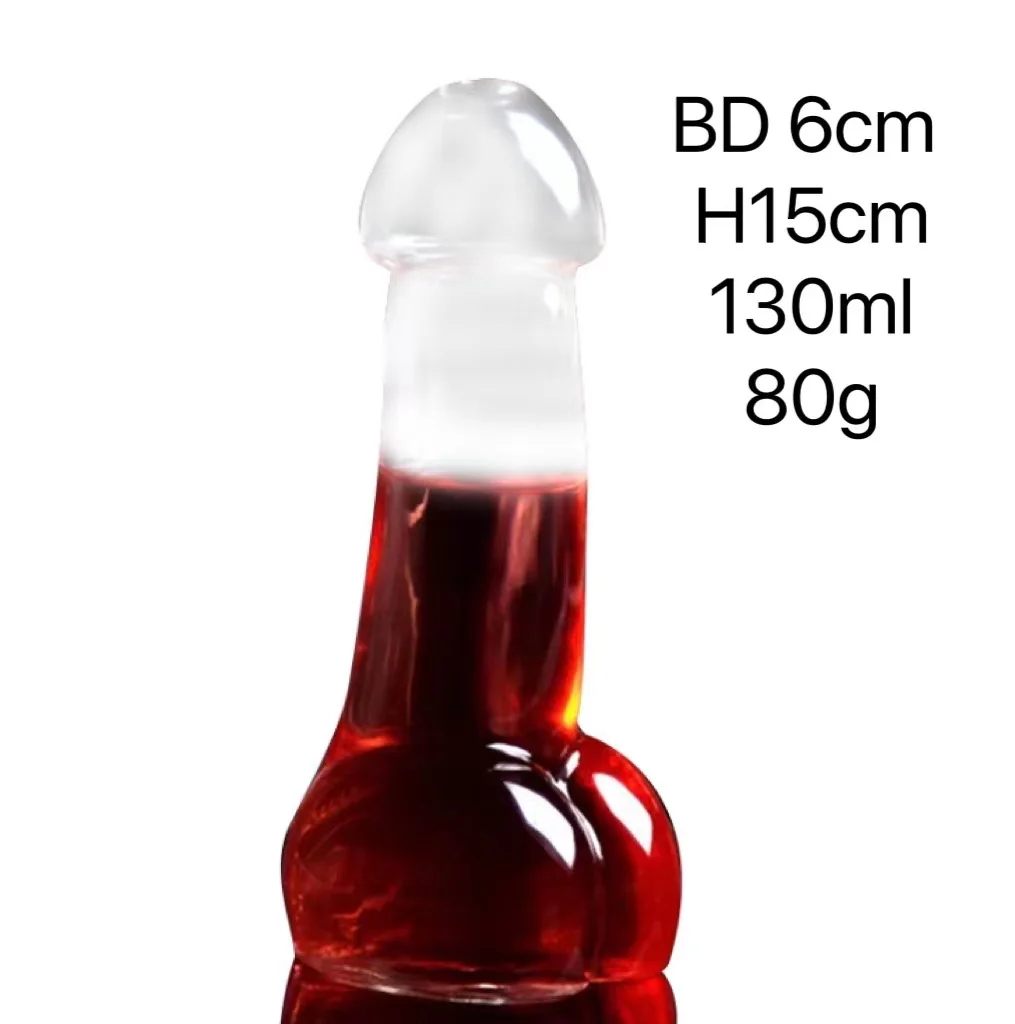 Unique shape men penis shape glass beverage bottle