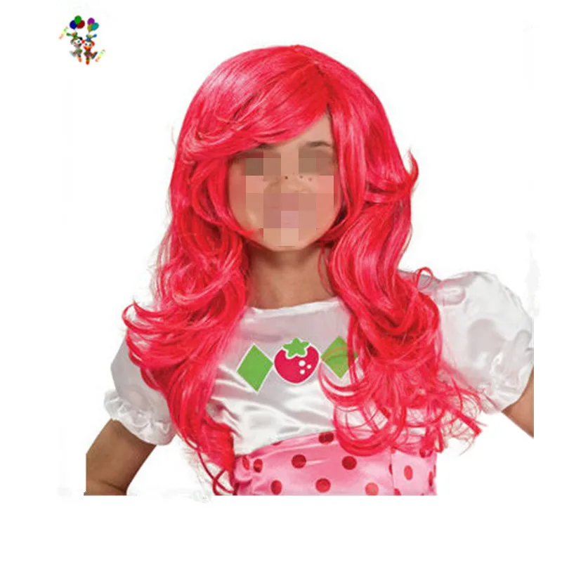 Girls Party Costume Strawberry Shortcake Synthetic Kids Wig  display picture 1