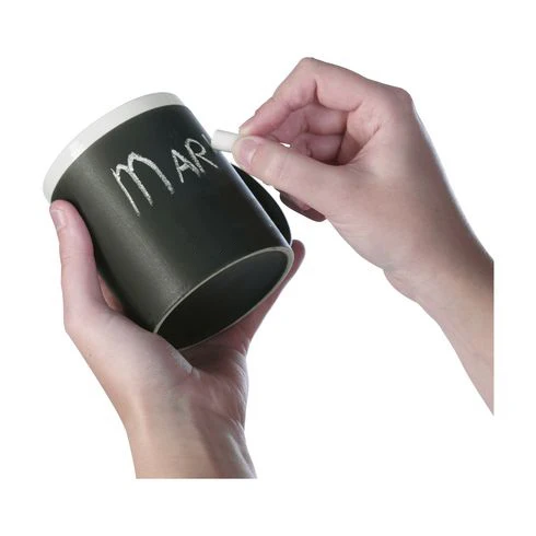 Creative Custom Blackboard Memo Message Writable Ceramic Chalk A Coffee Mug Childrens' Gift Matte Black Cup 11Oz