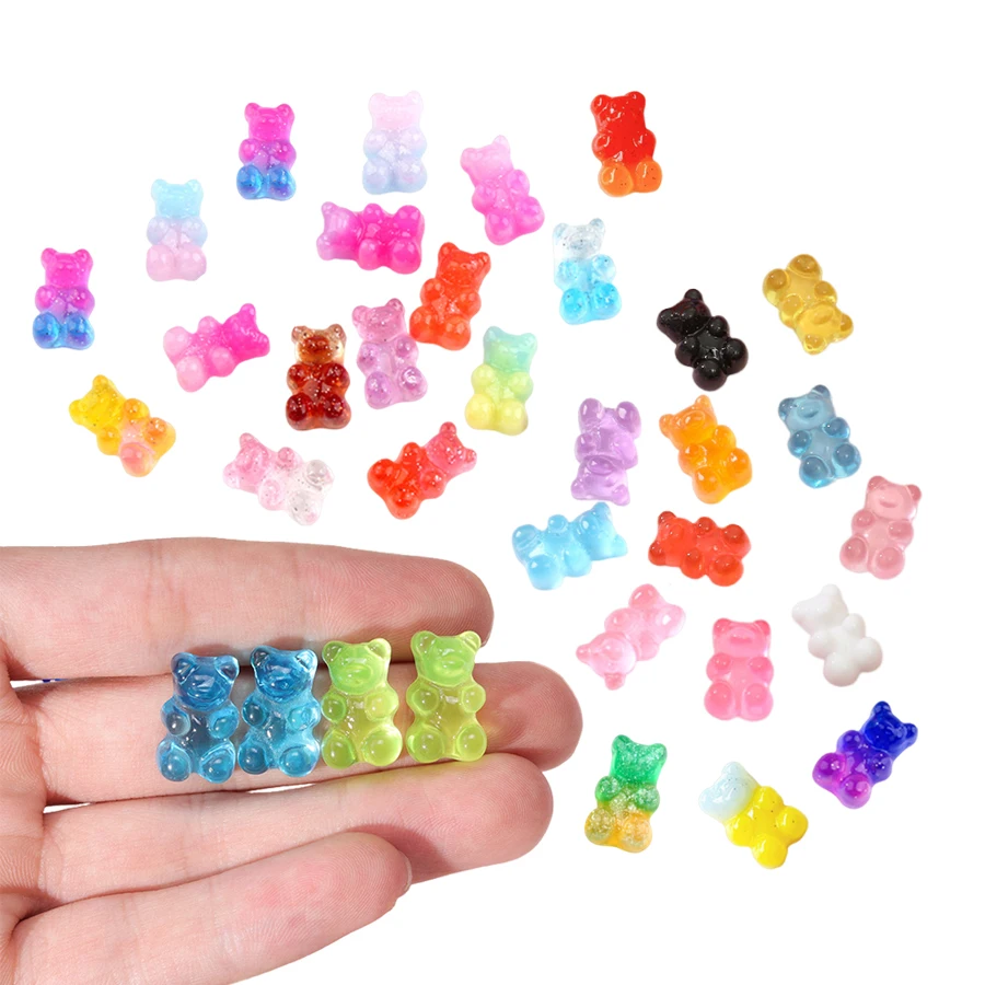 Wholesale Lovely Mini Gradient Jelly Gummy Bear Resin Cabochons ...