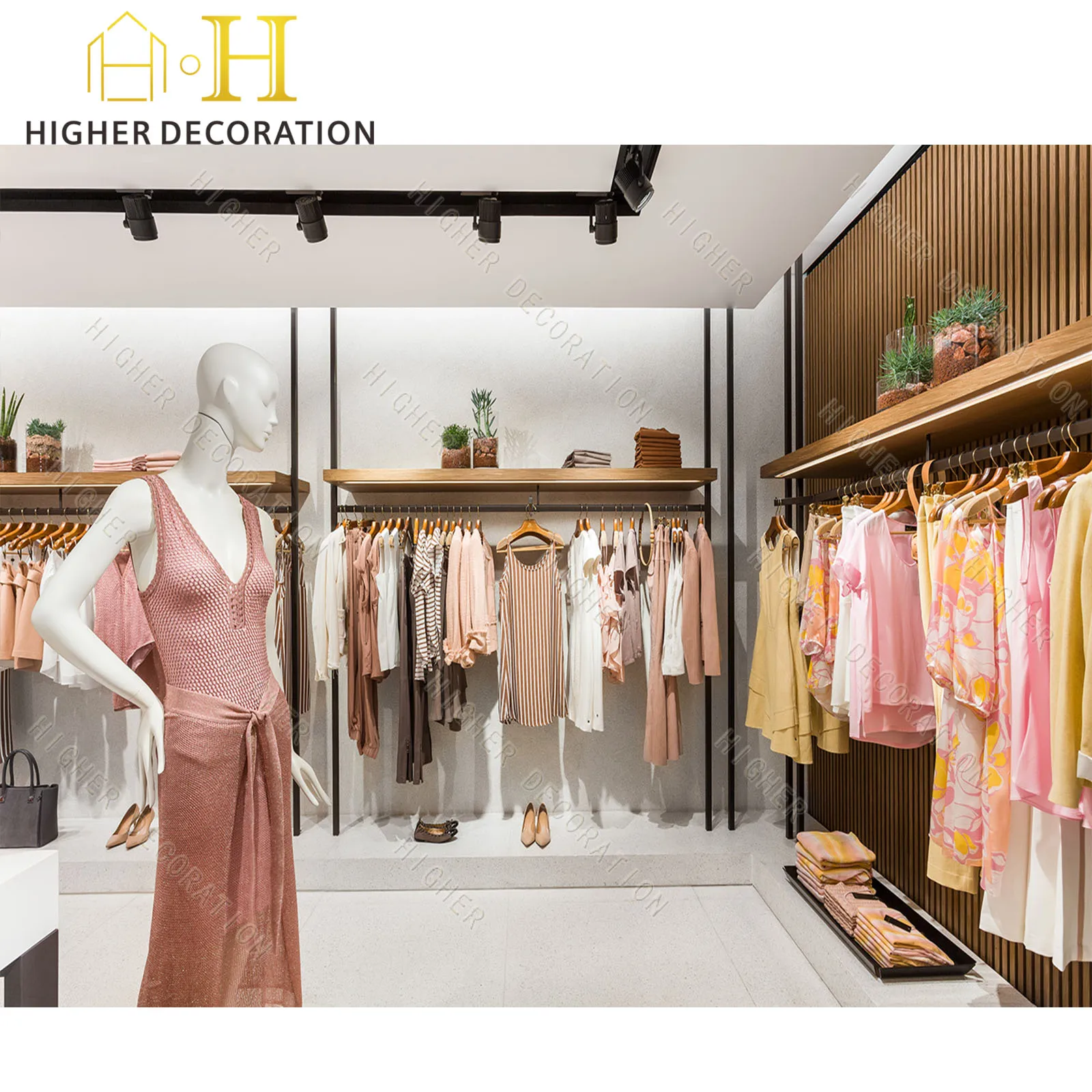 Luxury Ladies Clothing Store Furniture Modern Creative Retail Garment Shop  Interior Design Women Clothing Shop
