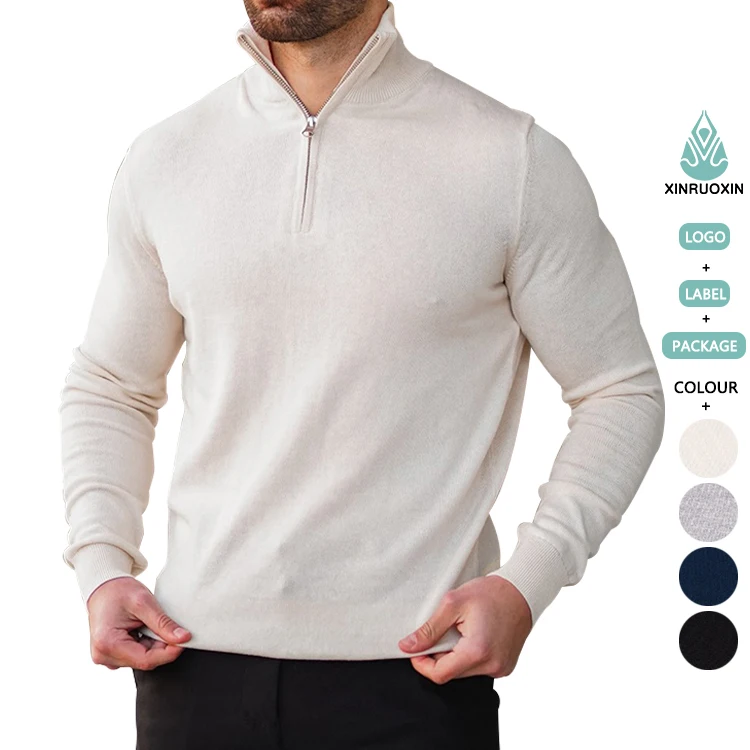 Lcon Men's Long Sleeve for Polo Turtleneck Sweater Comfortable Active Wear  Half Zip Sweater for Winter Customizable New Top