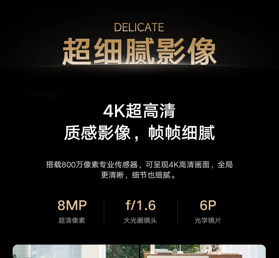 Gadgetoo Xiaomi Smart Camera 4 8 Million Pixels 4K Hd 2.4/5Ghz Dual Band Infrared Night Vision Ai Smart Detection Mihome App Cn Version New-For Xiaomi Smart Camera 4