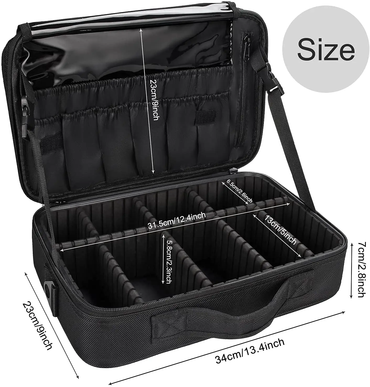 Big Makeup Bag Cosmetic Case Professional Storage Handle Organizer