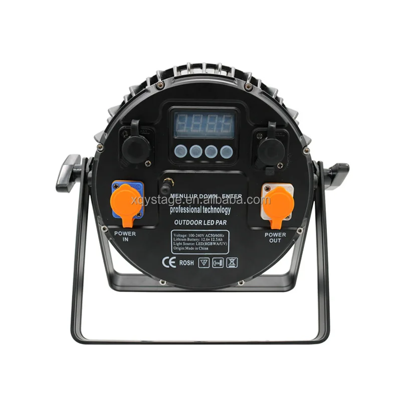 Par LED 12x18W Batterie DMX Sans Fil IP65 – Moka Noir – Neuf