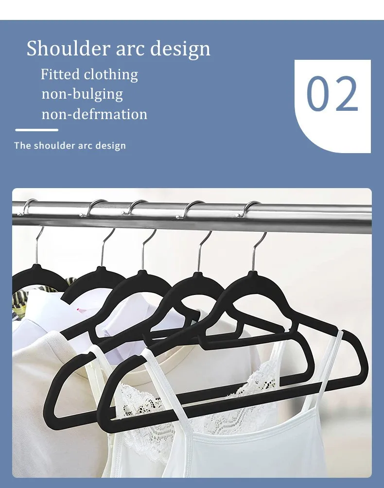 Velvet Non-slip Suit Clothes Hangers Space Saving Hangers With Tie Bar ...