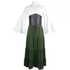 Green [skirt with cinched waist]