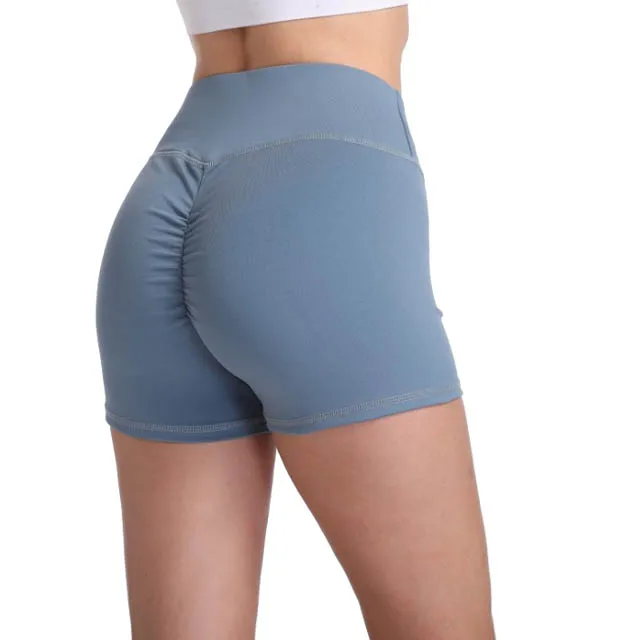 Pantalones cortos de entrenamiento de cintura alta para mujer malla 